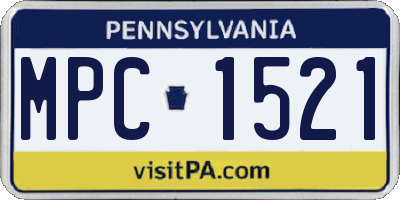 PA license plate MPC1521
