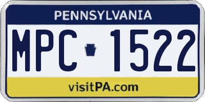 PA license plate MPC1522