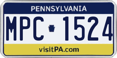 PA license plate MPC1524