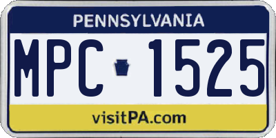 PA license plate MPC1525