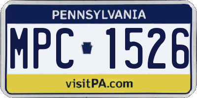 PA license plate MPC1526