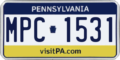 PA license plate MPC1531