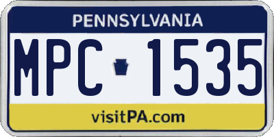 PA license plate MPC1535