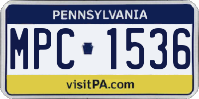 PA license plate MPC1536