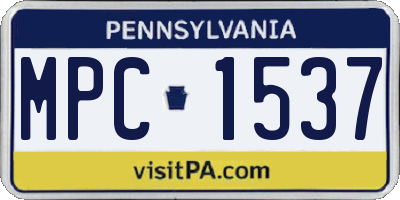 PA license plate MPC1537