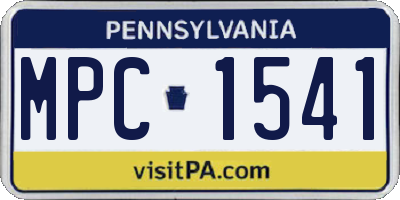 PA license plate MPC1541