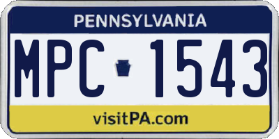 PA license plate MPC1543