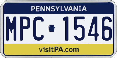PA license plate MPC1546