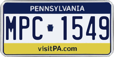 PA license plate MPC1549