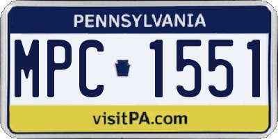 PA license plate MPC1551