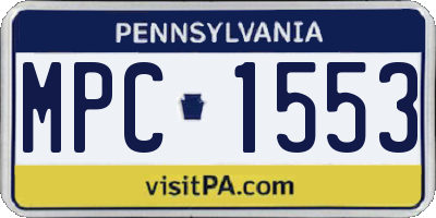 PA license plate MPC1553