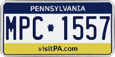 PA license plate MPC1557