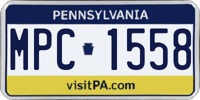 PA license plate MPC1558