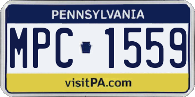 PA license plate MPC1559