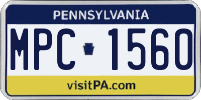 PA license plate MPC1560