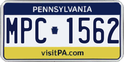 PA license plate MPC1562
