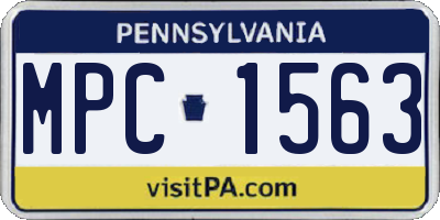 PA license plate MPC1563