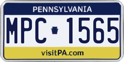 PA license plate MPC1565