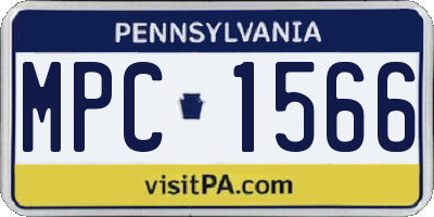 PA license plate MPC1566