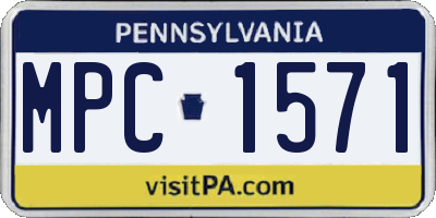 PA license plate MPC1571