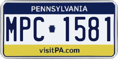 PA license plate MPC1581
