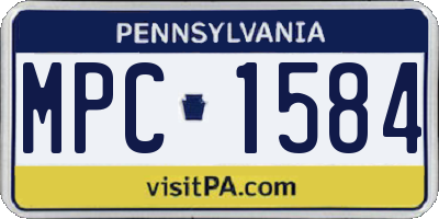 PA license plate MPC1584