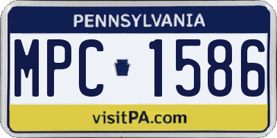 PA license plate MPC1586