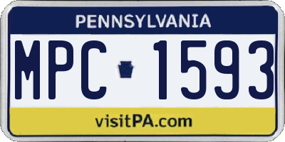 PA license plate MPC1593
