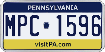PA license plate MPC1596