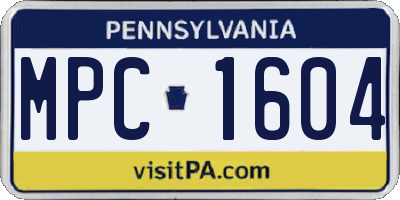 PA license plate MPC1604