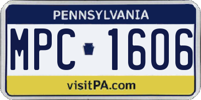 PA license plate MPC1606