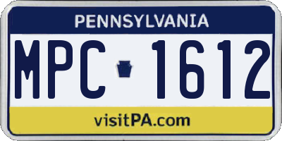 PA license plate MPC1612