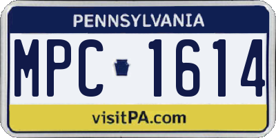PA license plate MPC1614