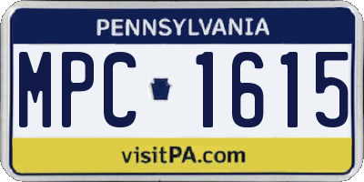 PA license plate MPC1615