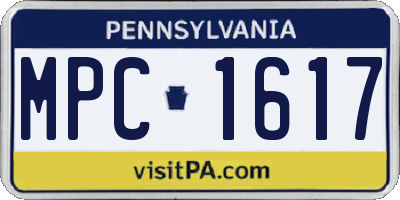 PA license plate MPC1617