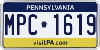PA license plate MPC1619