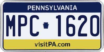 PA license plate MPC1620