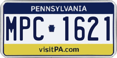 PA license plate MPC1621