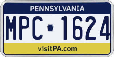 PA license plate MPC1624