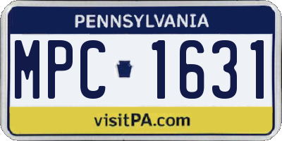 PA license plate MPC1631