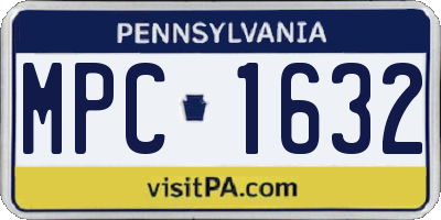 PA license plate MPC1632
