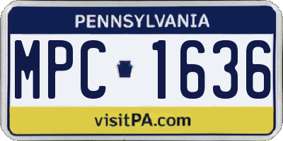 PA license plate MPC1636