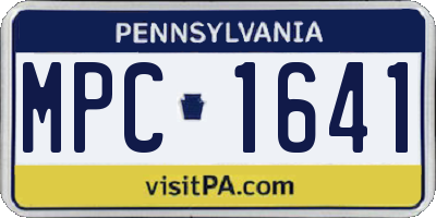 PA license plate MPC1641