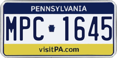 PA license plate MPC1645