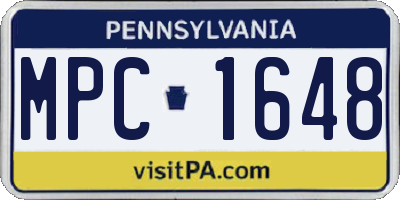 PA license plate MPC1648