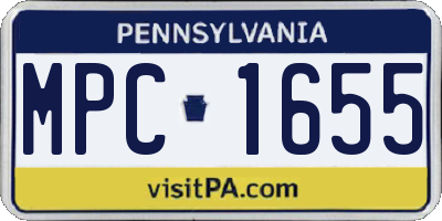 PA license plate MPC1655