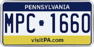 PA license plate MPC1660