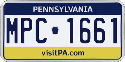 PA license plate MPC1661