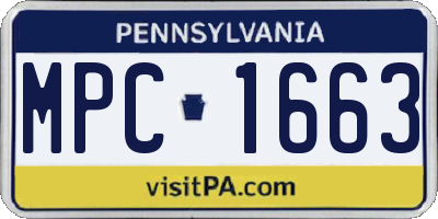 PA license plate MPC1663