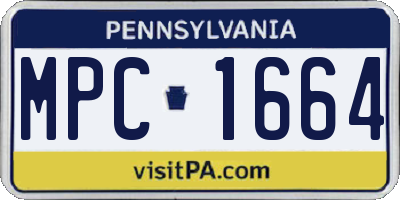 PA license plate MPC1664